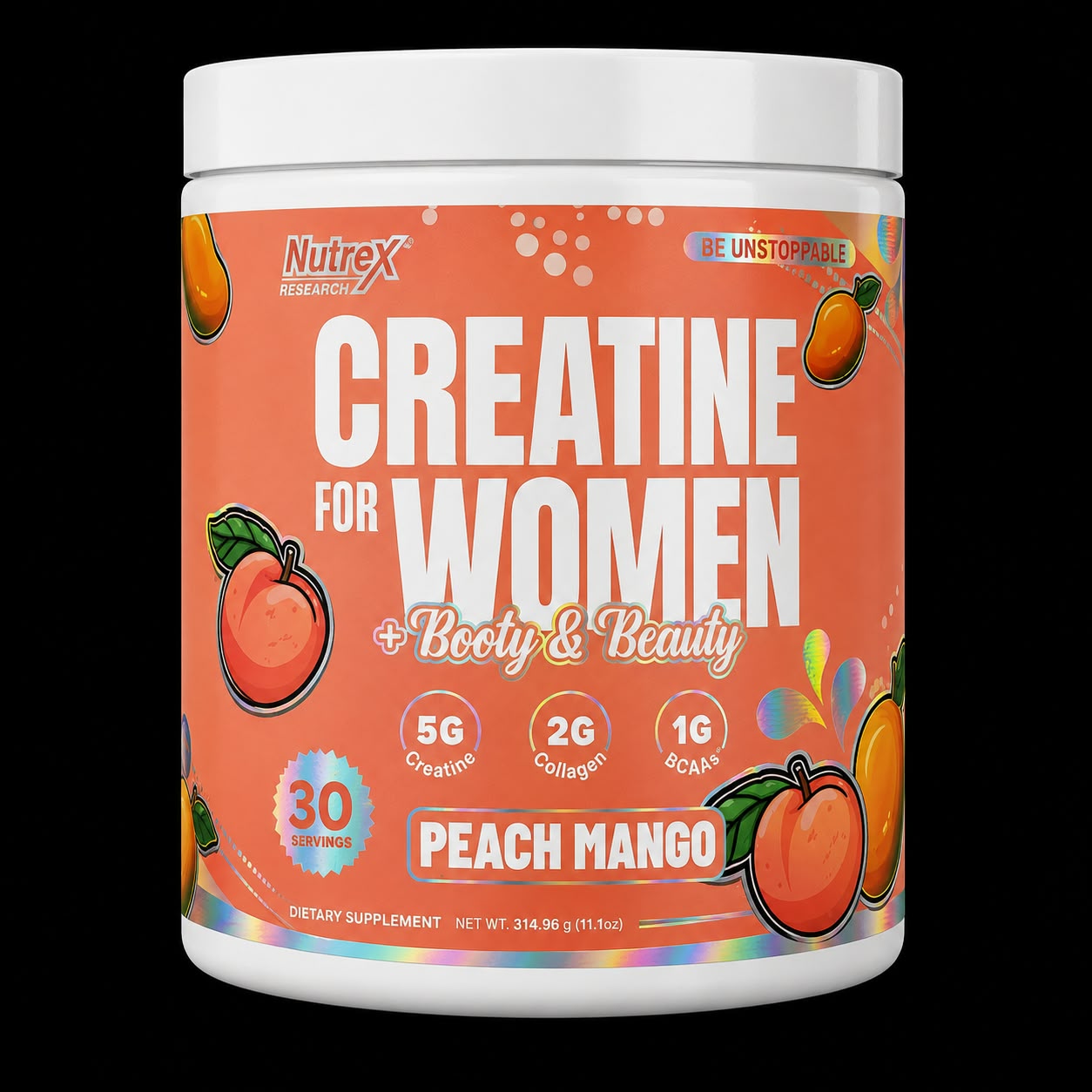 Nutrex Research Creatine for Women + Booty & Beauty – Peach Mango 30 Servicios